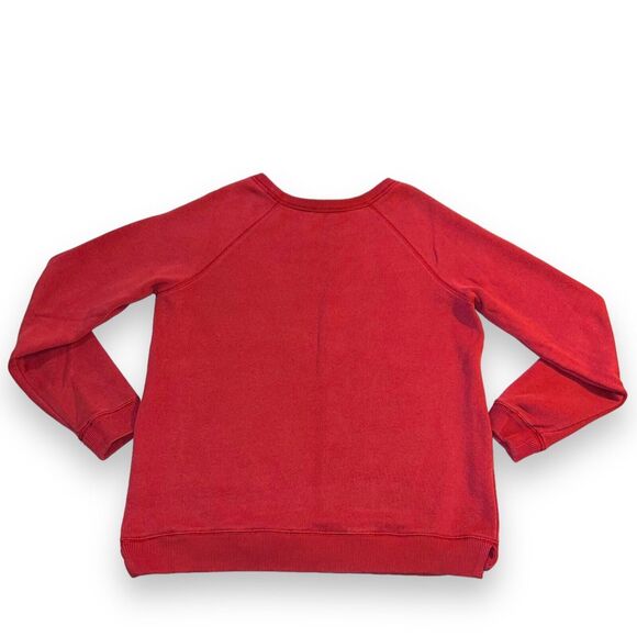 American Eagle Womens Sweatshirt Pullover Round Neck Long Sleeves Red Pink Large - Picture 6 of 8